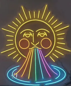 Enseigne Néon Soleil Arc-en-ciel