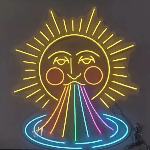 Enseigne Néon Soleil Arc-en-ciel