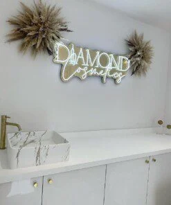 Miroir Doré Néon avec Pampa