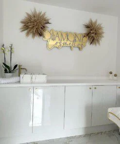 Miroir Doré Néon avec Pampa