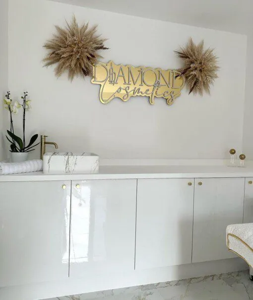 Miroir Doré Néon avec Pampa