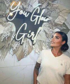 Miroir Doré avec Pampa « You Glow Girl »