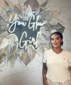 Miroir Doré avec Pampa « You Glow Girl »