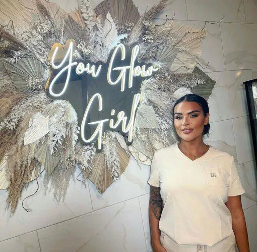 Miroir Doré avec Pampa « You Glow Girl »