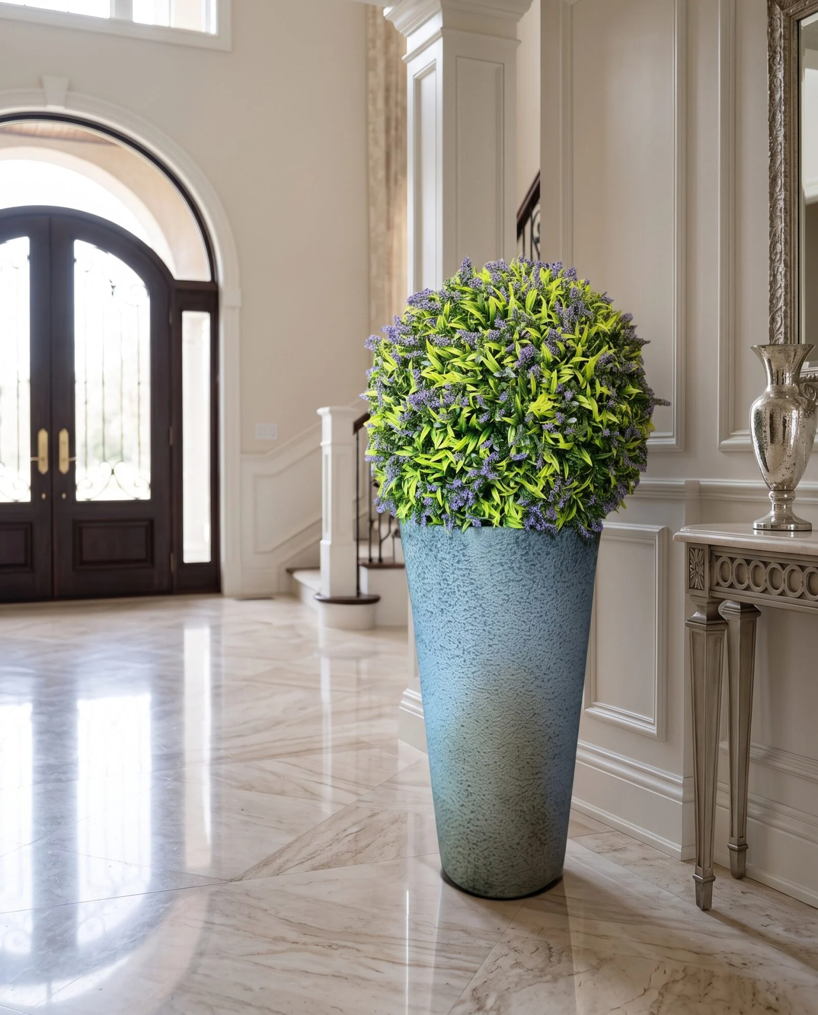 Buxus Ball Lavender 53 cm styled in an interior — Neon Jungle Studios