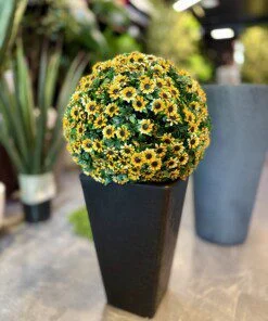 Boule de Buis à fleurs jaunes 35 cm
