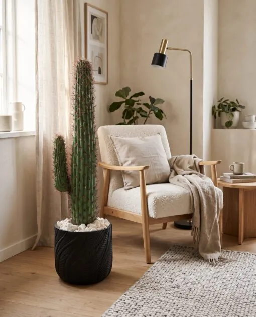 Cactus 110 cm styled in an interior — Neon Jungle Studios