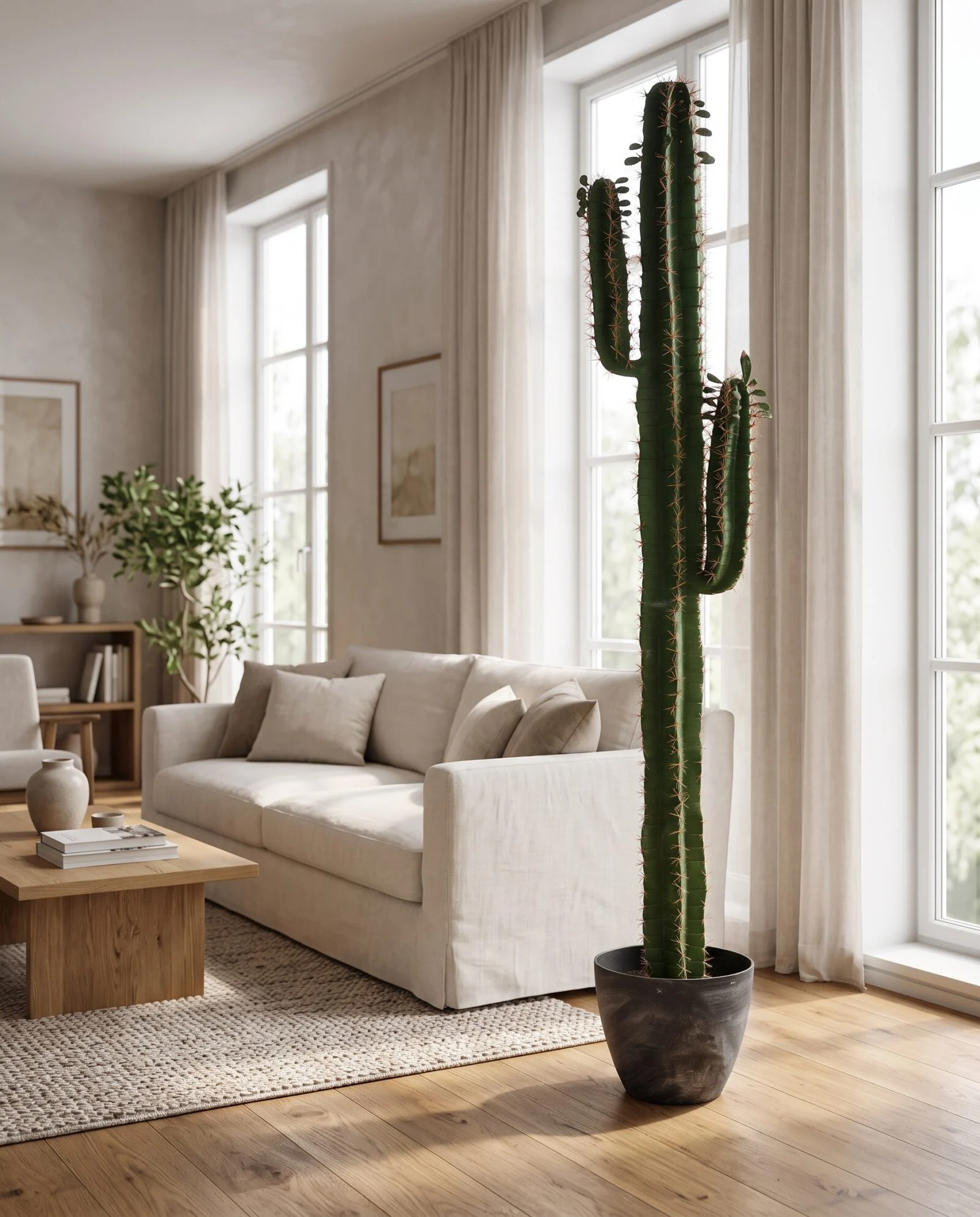 Cactus 185 cm 2 hands styled in an interior — Neon Jungle Studios