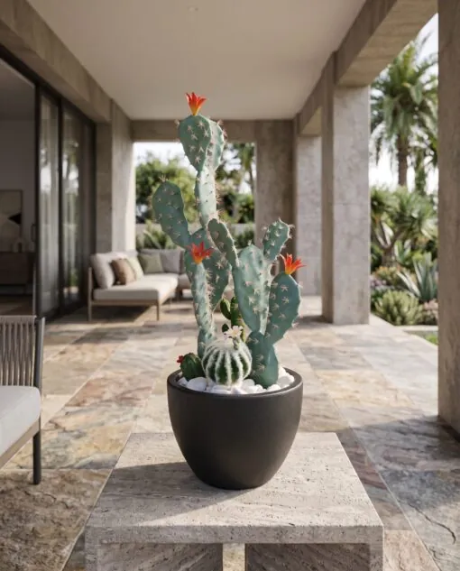 Cactus Arrangement with planter A styled in an interior — Neon Jungle Studios