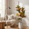 Croton Tree Orange 120 cm styled in an interior — Neon Jungle Studios
