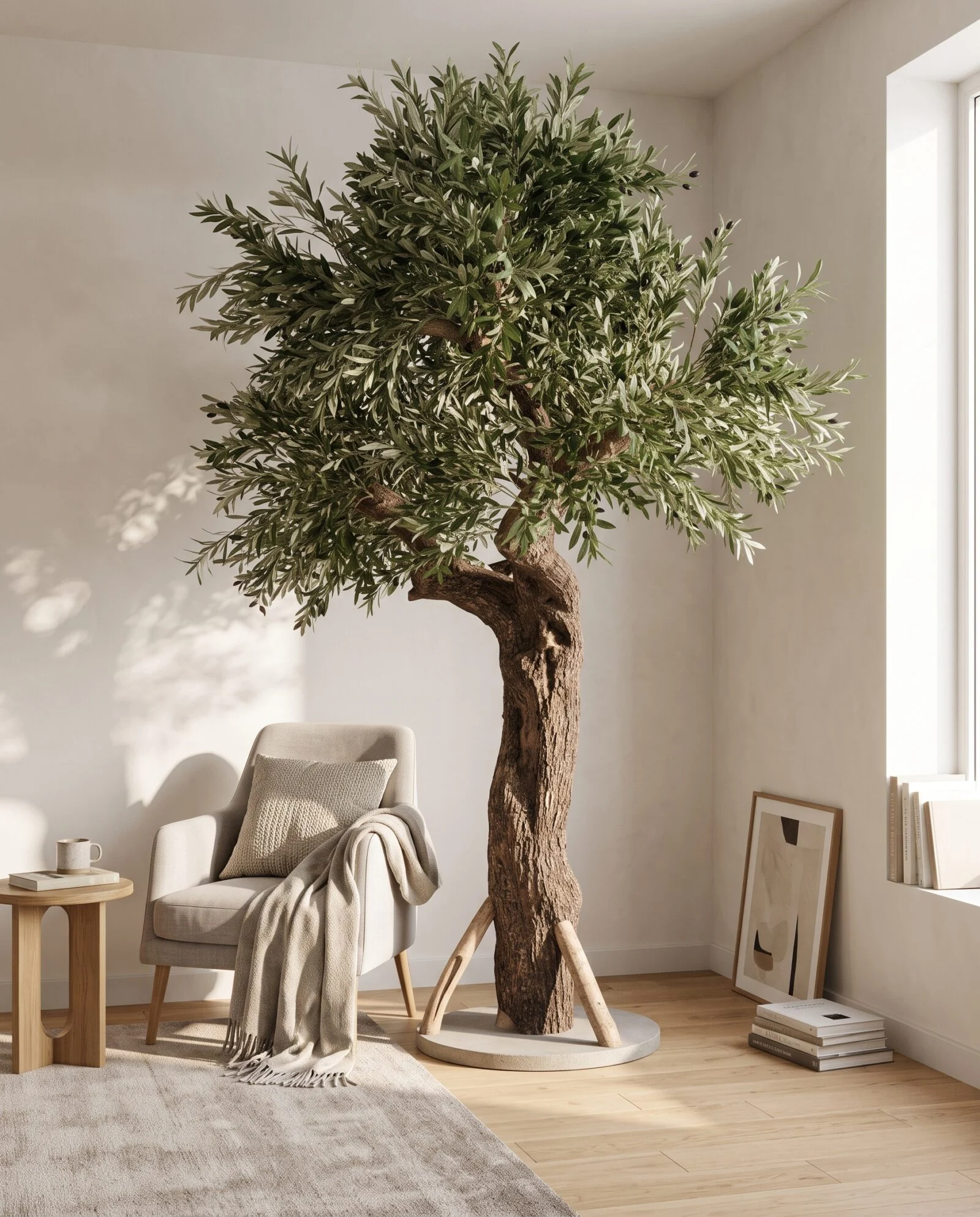 Custom Olive Tree 240*190 cm styled in an interior — Neon Jungle Studios