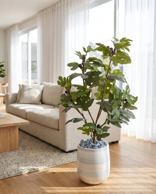 Fig Tree 125 cm styled in an interior — Neon Jungle Studios