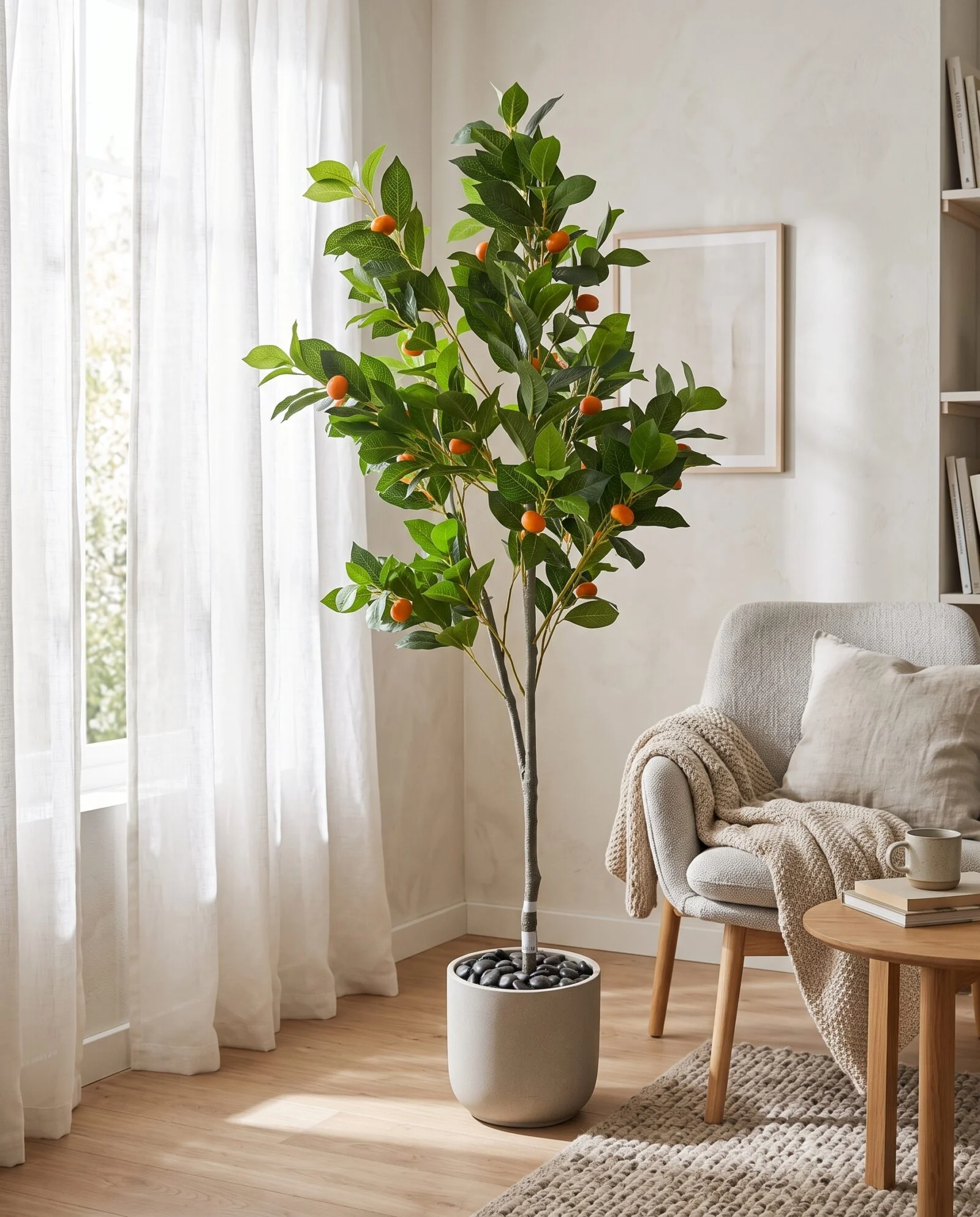 Kumquat Tree 140 cm styled in an interior — Neon Jungle Studios