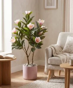 Magnolia Pink Plant 100 cm styled in an interior — Neon Jungle Studios
