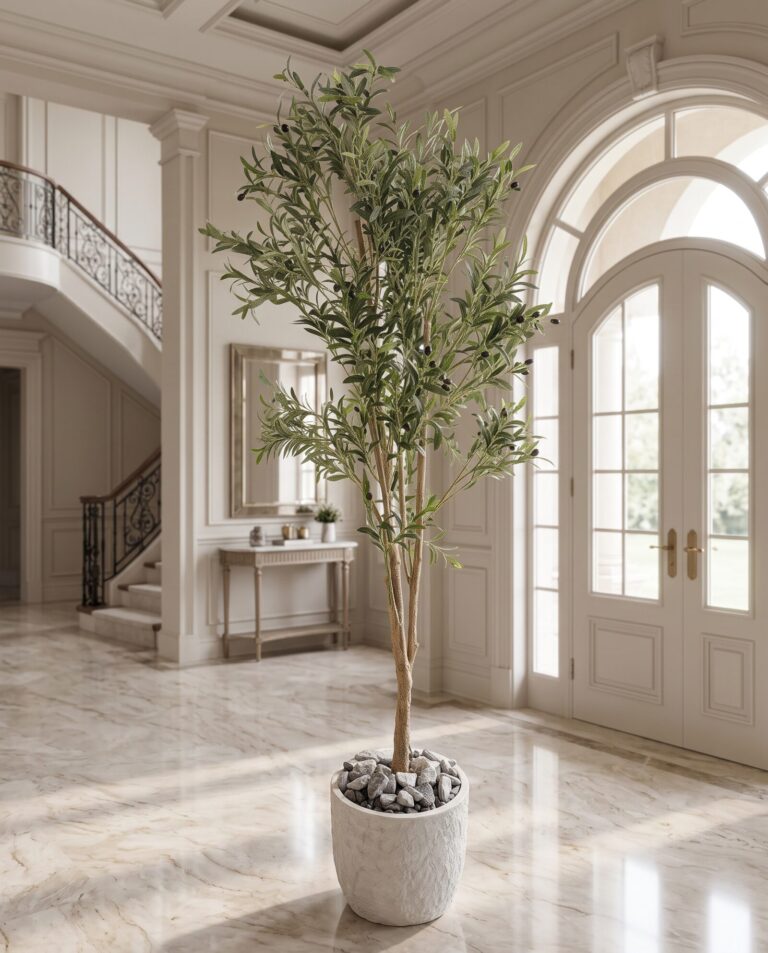 Multi-trunk olive tree 210 cm in a boutique