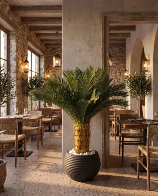 Sago Palm 100 cm styled in an interior — Neon Jungle Studios