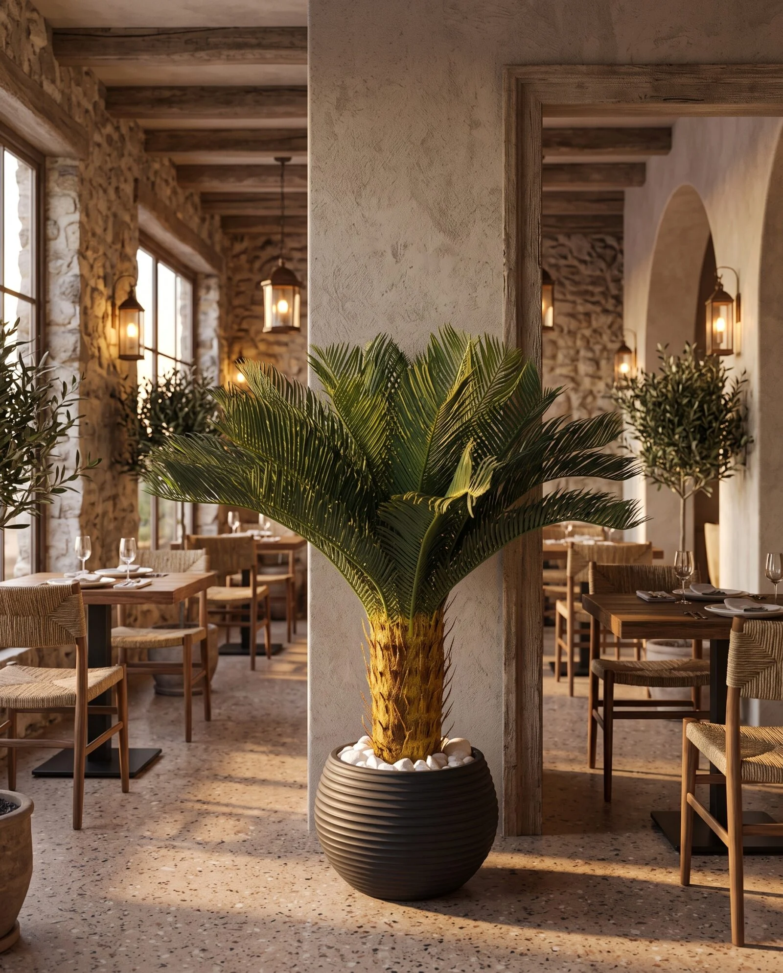 Sago Palm 100 cm styled in an interior — Neon Jungle Studios
