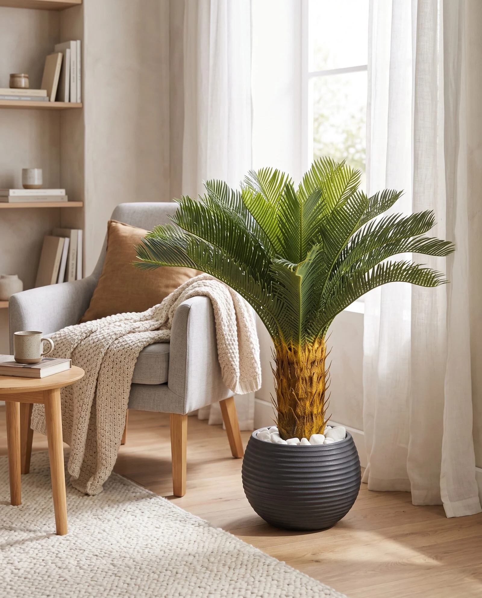 Sago Palm 70 cm styled in an interior — Neon Jungle Studios