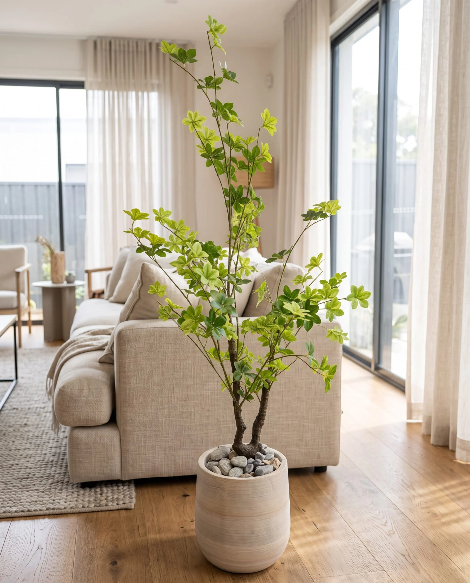 Texas Ebony Tree styled in an interior — Neon Jungle Studios