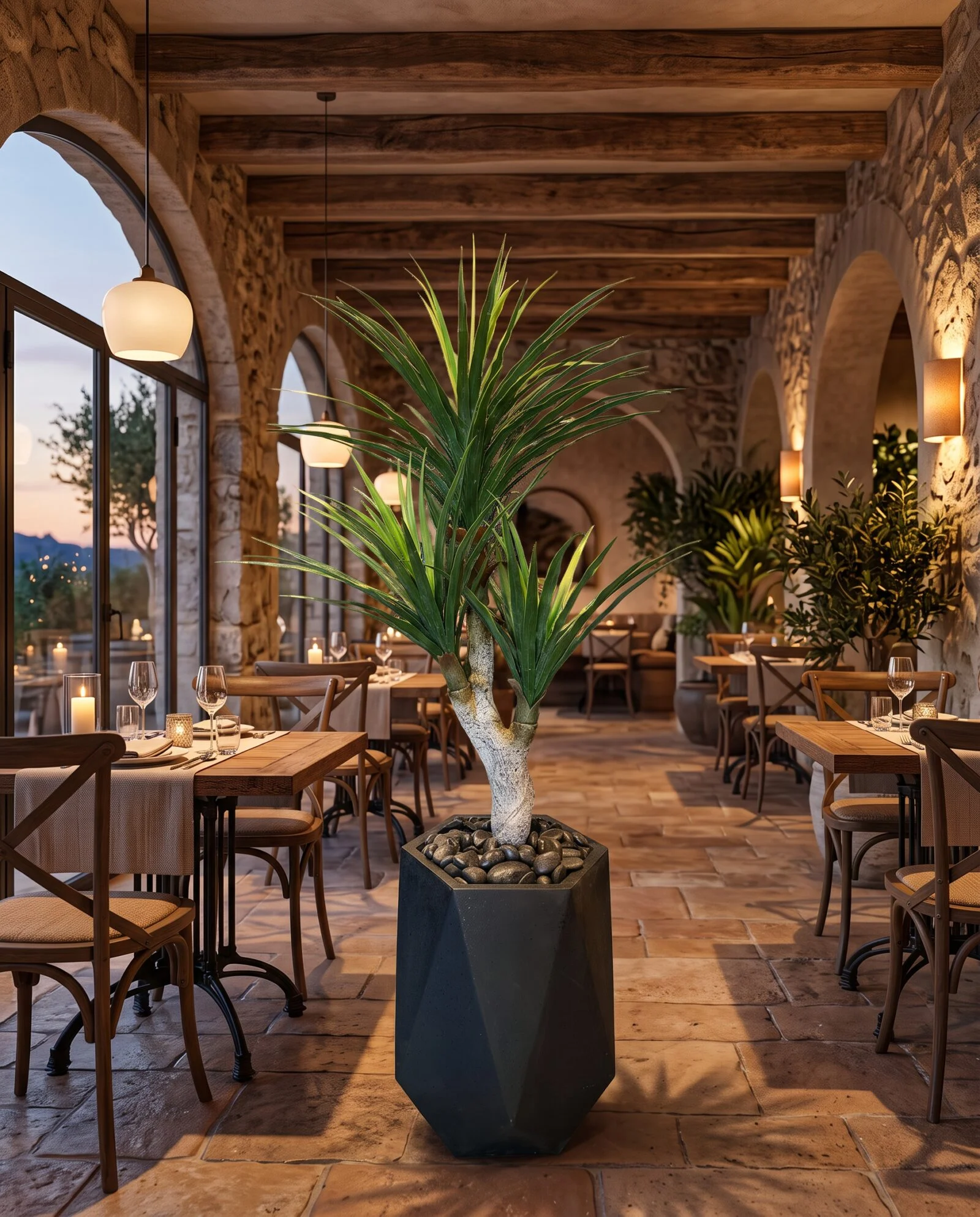 Yucca Palm 3 heads 120 cm styled in an interior — Neon Jungle Studios