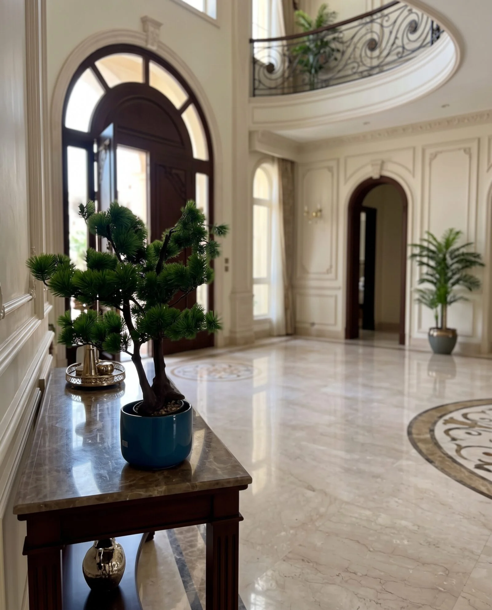 Dwarf Pine Bonsai 50 cm bright green styled in an interior — Neon Jungle Studios