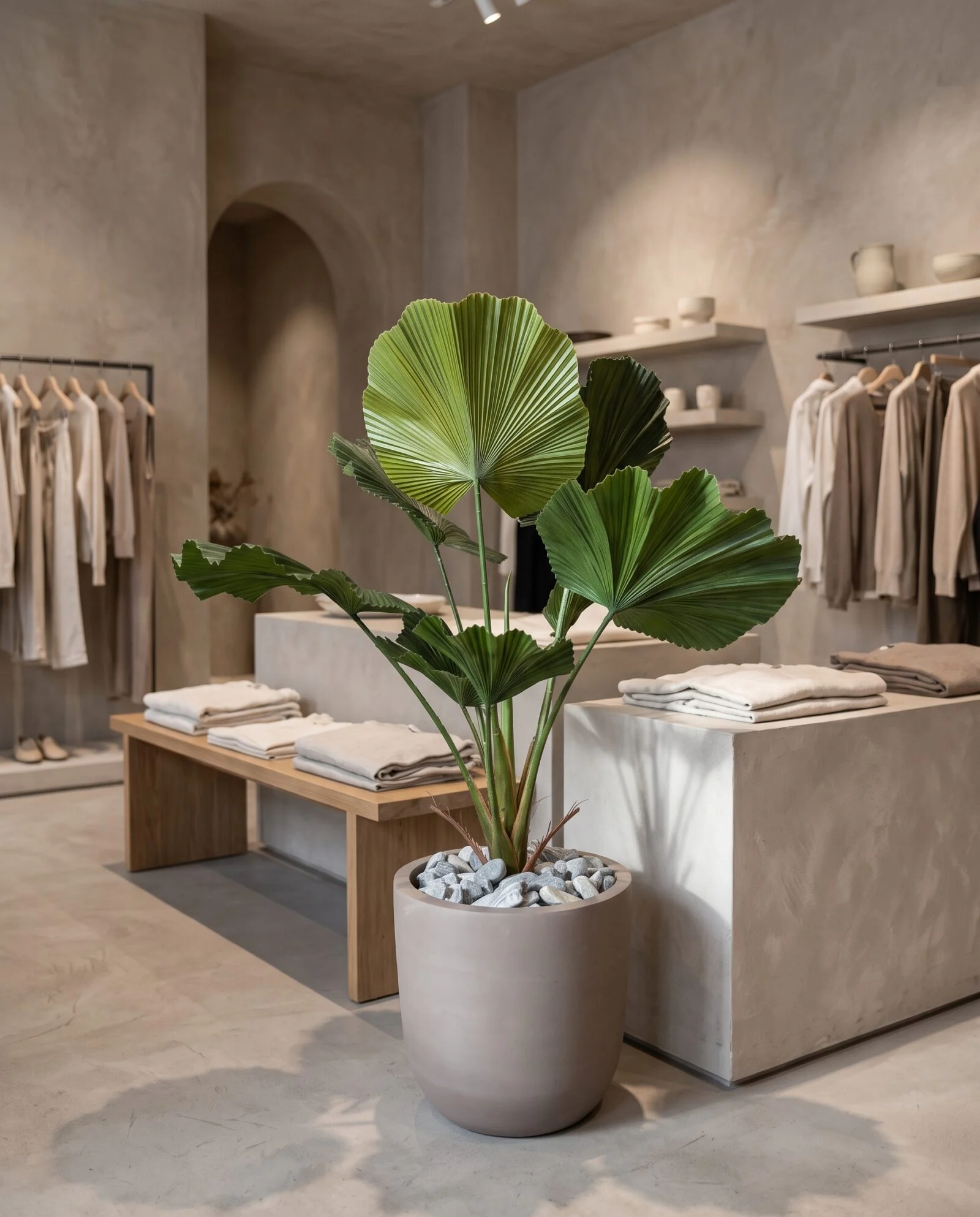 Fan Palm 80 cm styled in an interior — Neon Jungle Studios