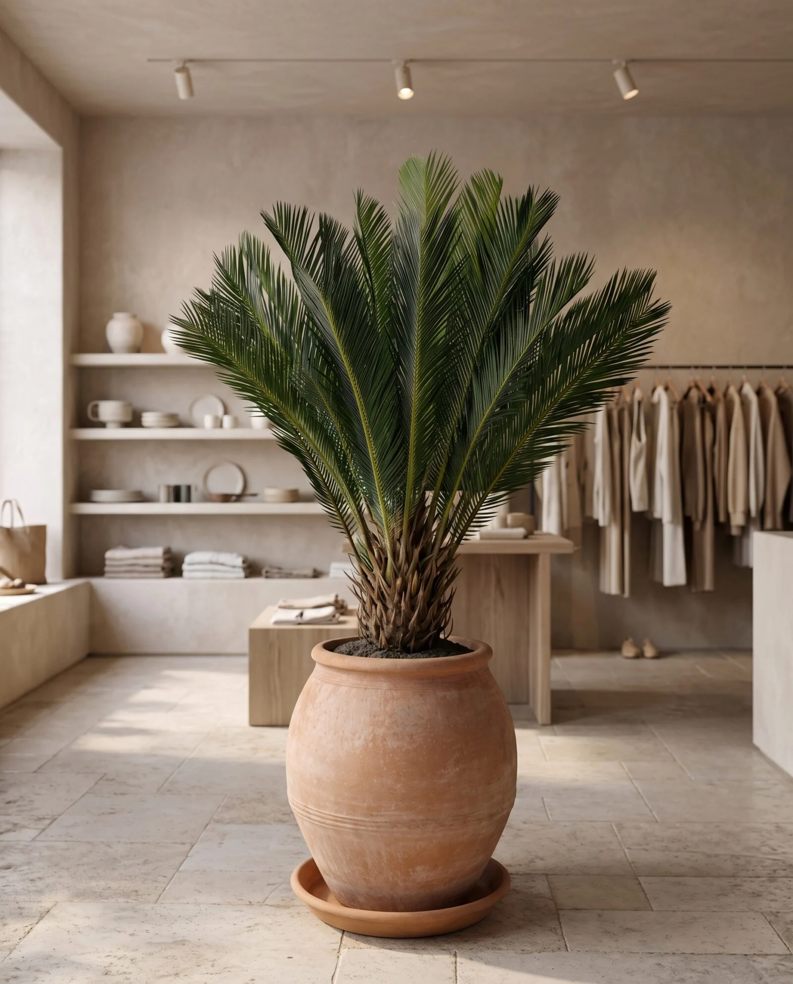 Sago Palm 80 cm styled in an interior — Neon Jungle Studios