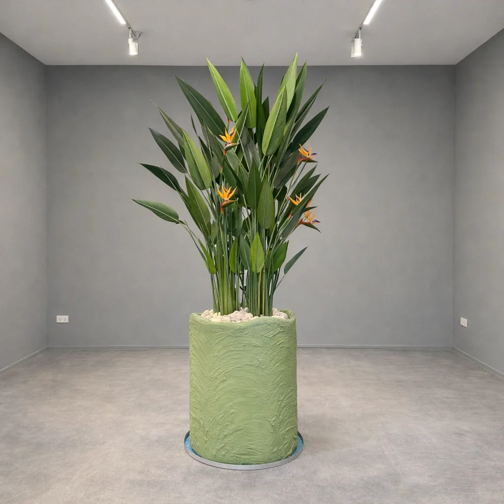 Oiseau du Paradis Arrangement avec concrete pot () 240 cm