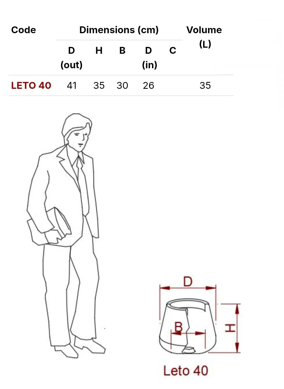 Leto PVC 40 cm