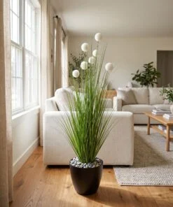 Pompom Grass 100 cm styled in an interior — Neon Jungle Studios