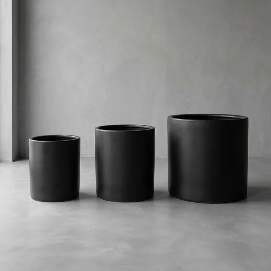 Céramique Nouvelle Cylindre Noir Mat