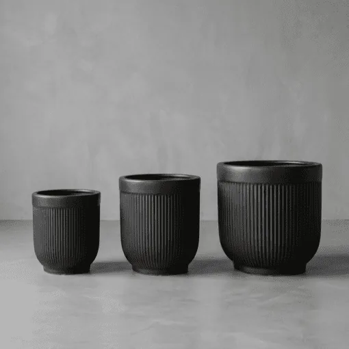 Céramique Nouvelle Nervurée Noir Mat