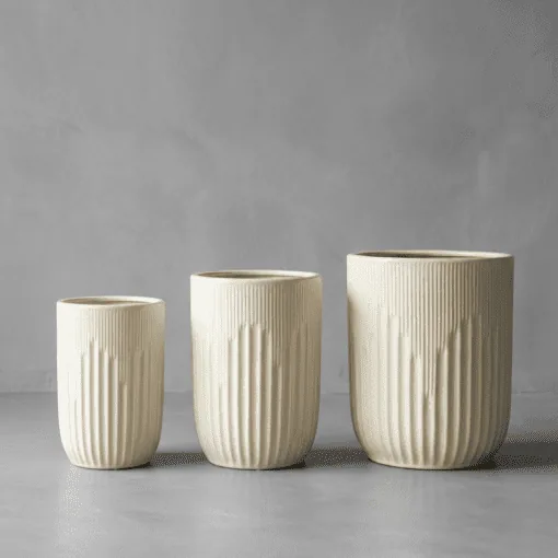 Céramique Nouvelle Design Nervuré Beige