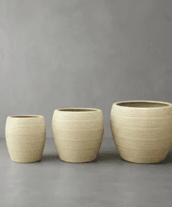 Céramique Nouvelle Nervurée Ronde Beige
