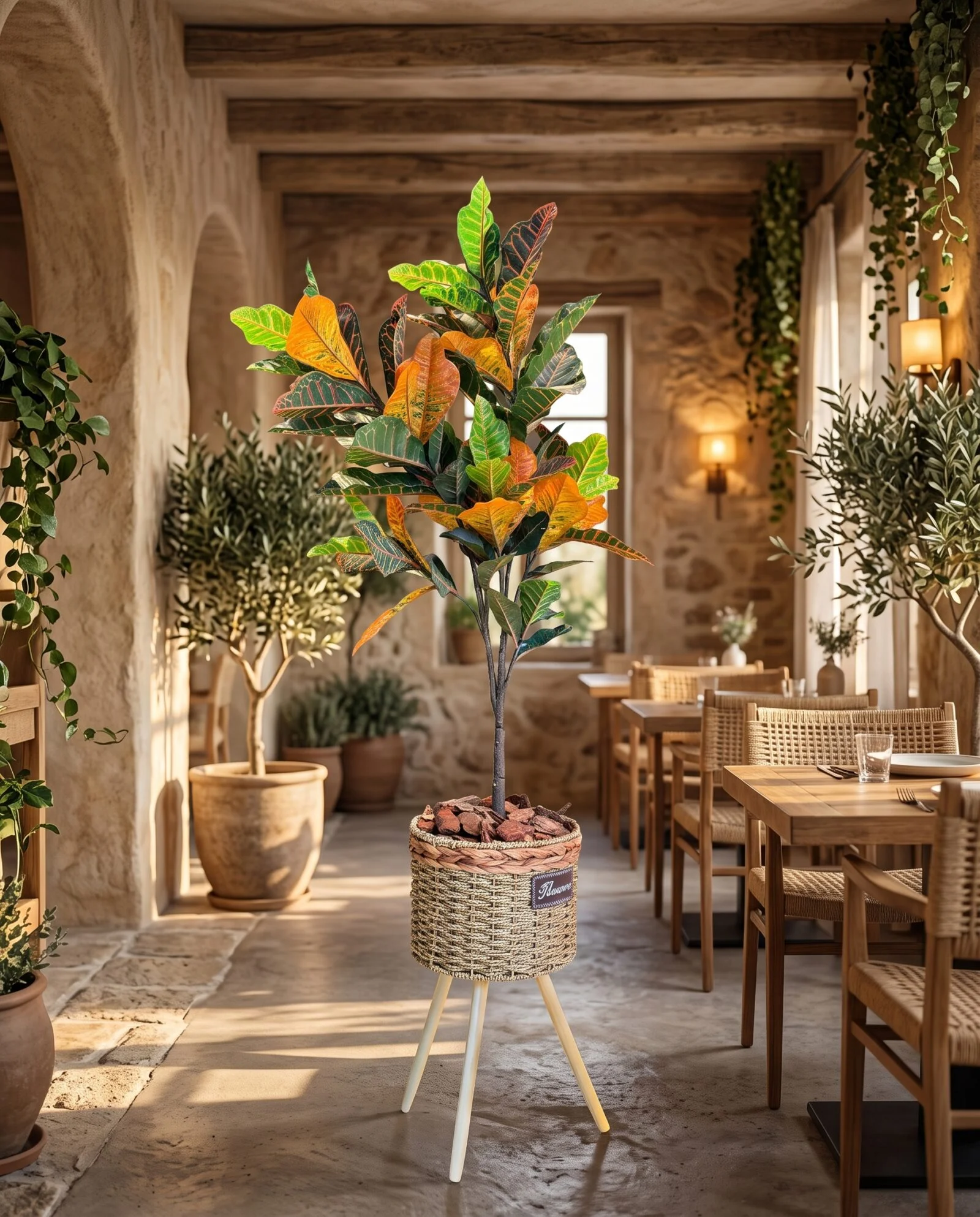 Croton 110 cm styled in an interior — Neon Jungle Studios