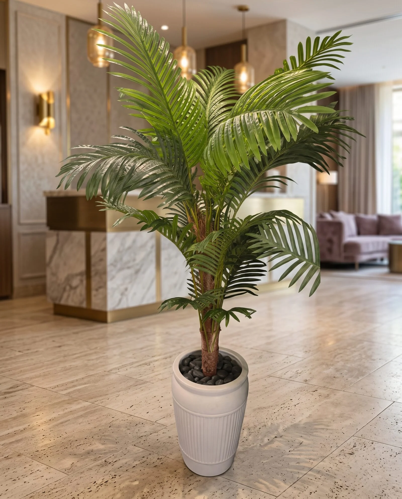 Areca Palm 140 cm Single Trunk styled in an interior — Neon Jungle Studios