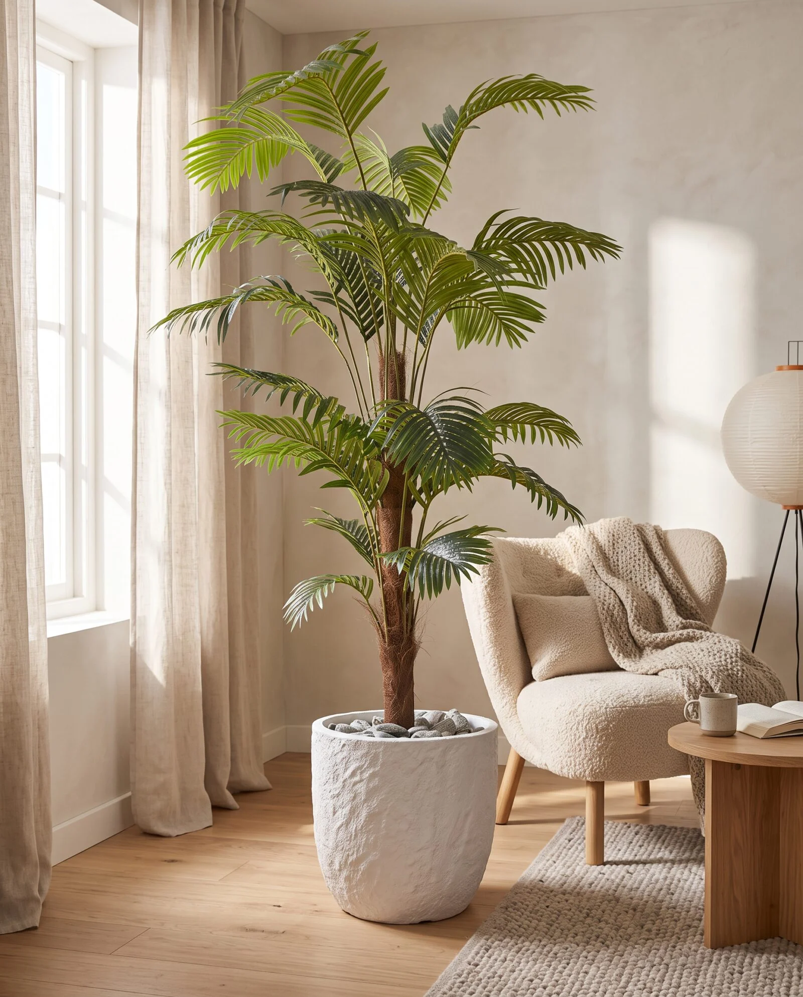 Areca Palm 180 cm Single Trunk styled in an interior — Neon Jungle Studios
