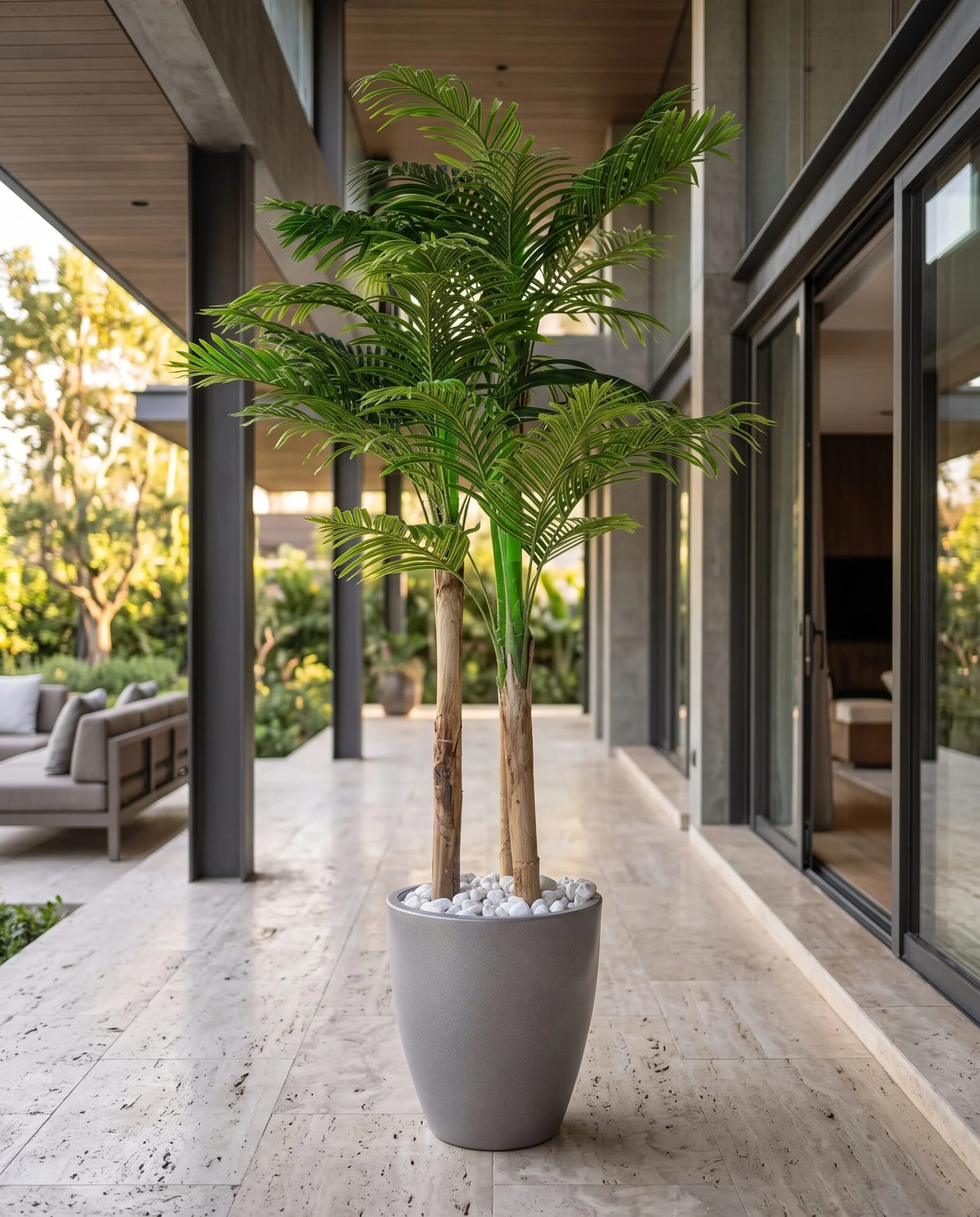 Areca Palm 210 cm 3 trunks styled in an interior — Neon Jungle Studios
