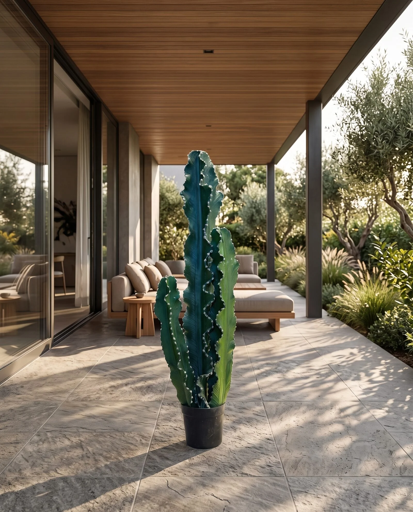 Cactus set of three 125 cm styled in an interior — Neon Jungle Studios