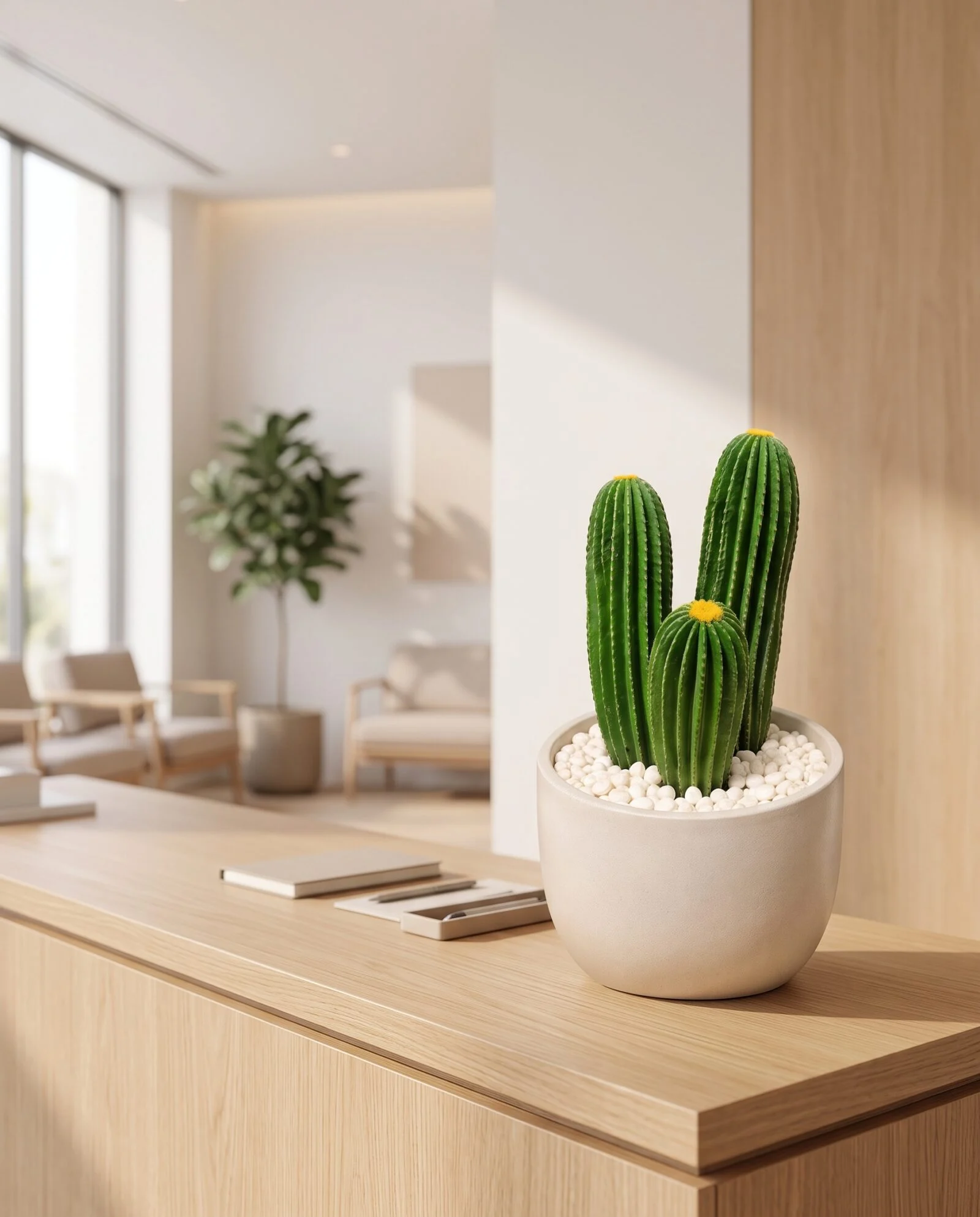 Cactus set of three 30 cm styled in an interior — Neon Jungle Studios