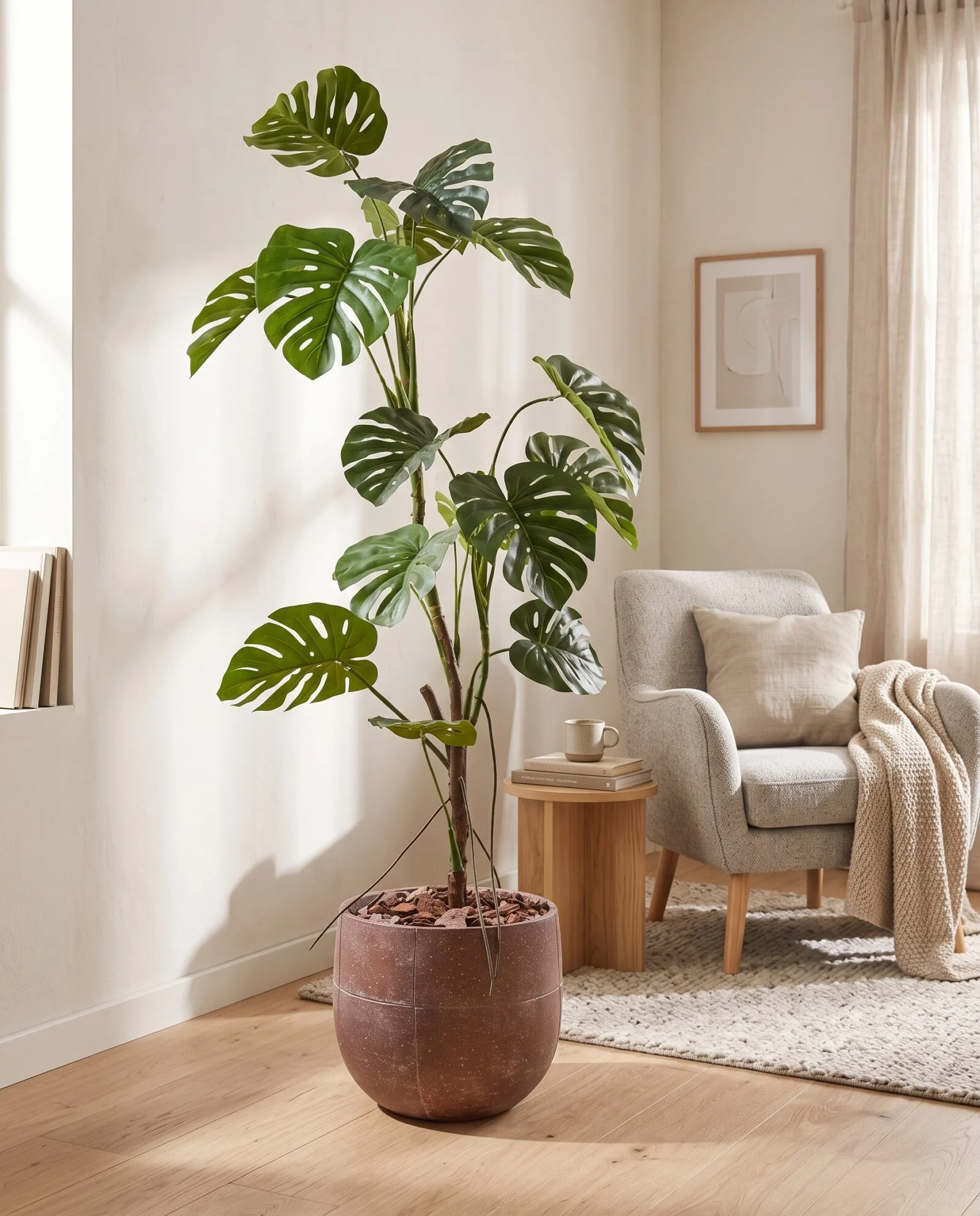 Monstera Deliciosa 160 cm styled in an interior — Neon Jungle Studios