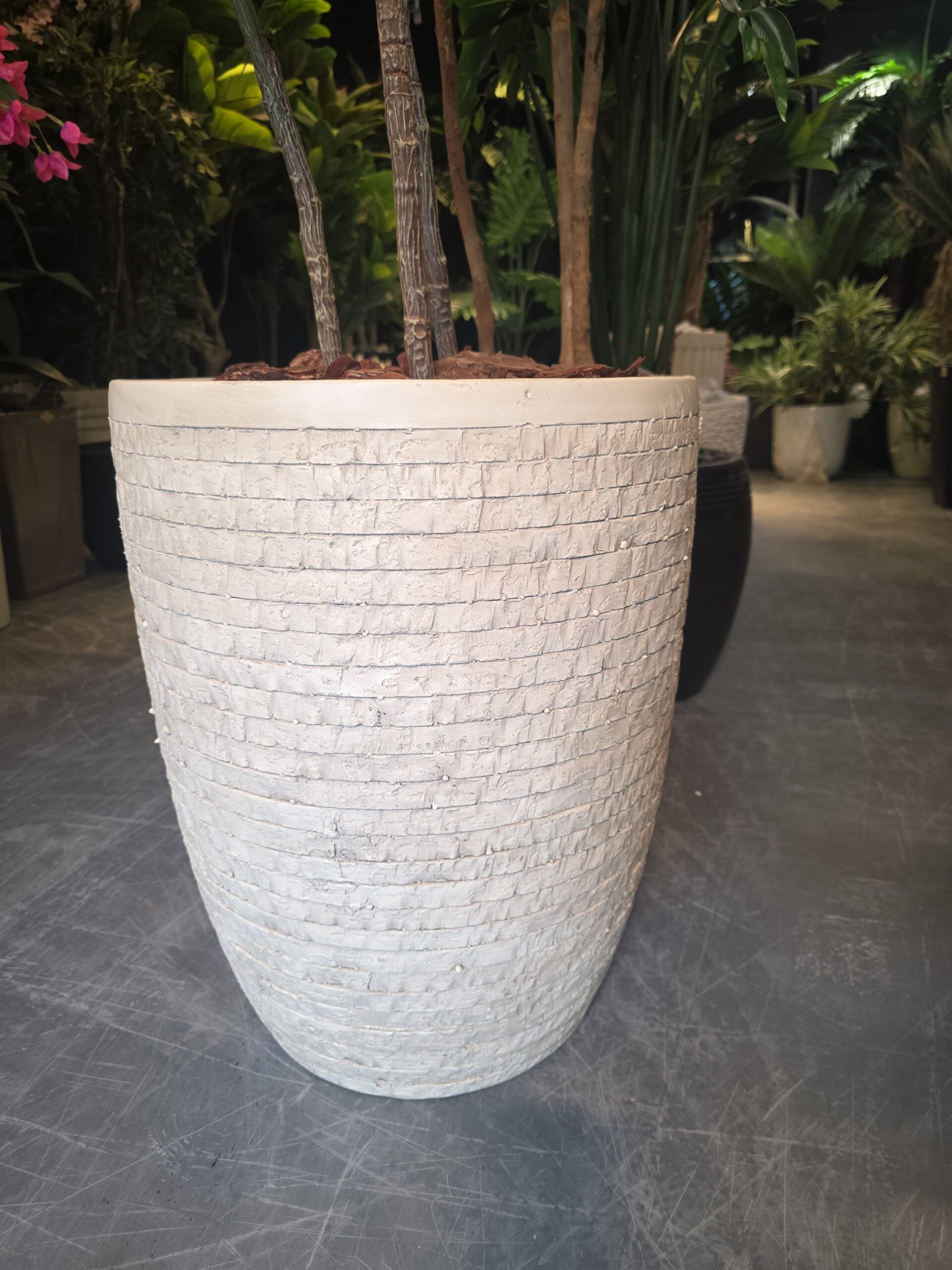 Sahara Weave Fiber Planter – Off-White - Image 3