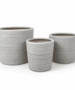 Brushed Gray Cylinder Ceramic