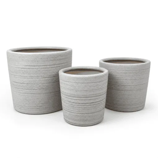 Brushed Gray Cylinder Ceramic