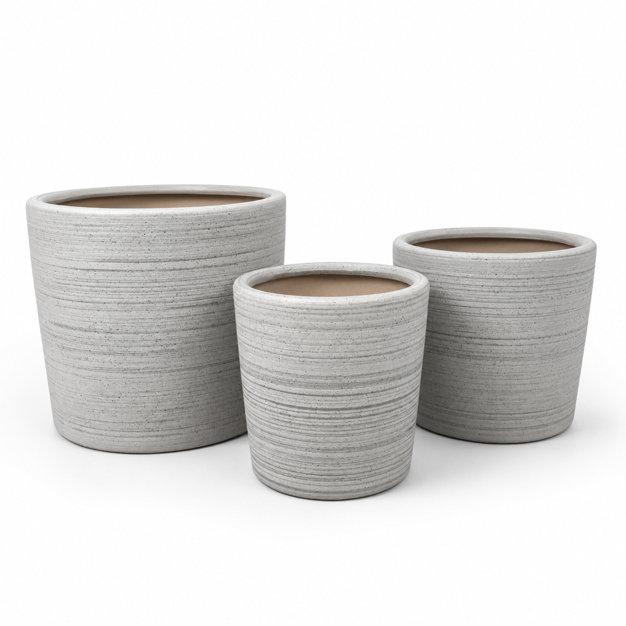 Brushed Gray Cylinder Ceramic