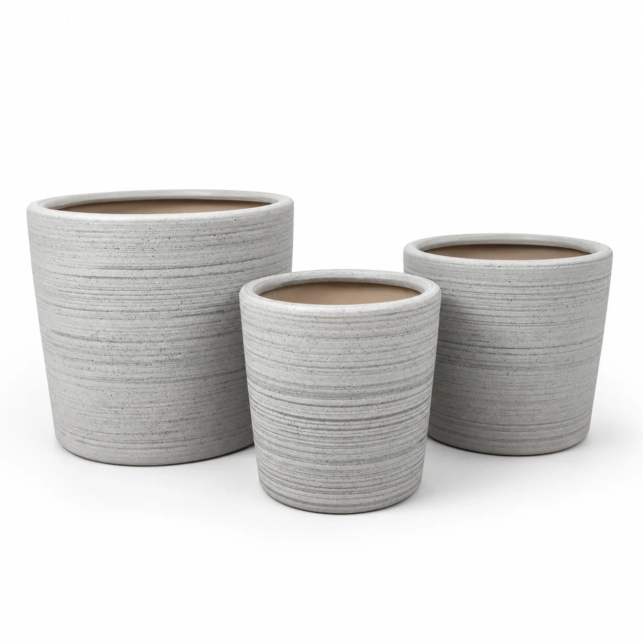 Brushed Gray Cylinder Ceramic