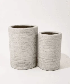 Brushed Gray Cylinder Slim Ceramic