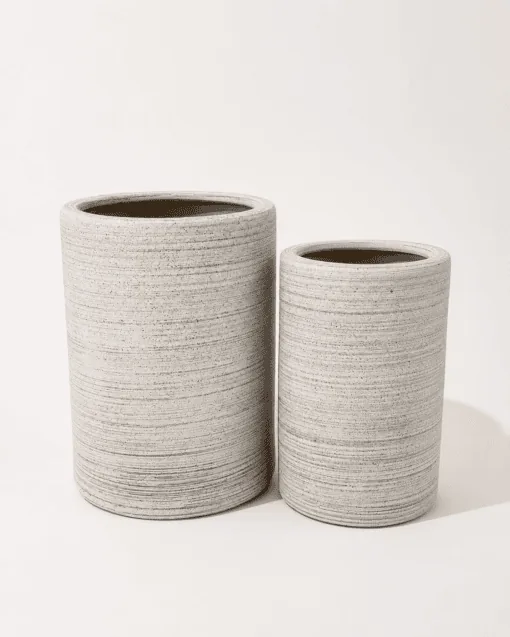 Brushed Gray Cylinder Slim Ceramic