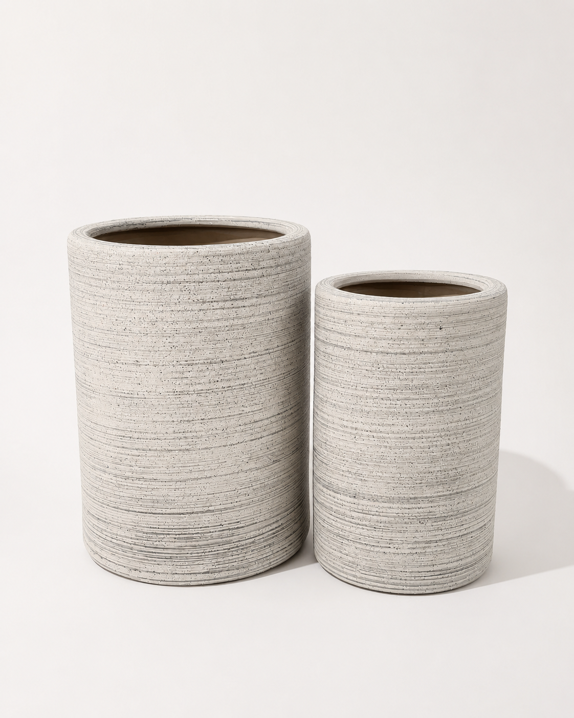 Brushed Gray Cylinder Slim Ceramic