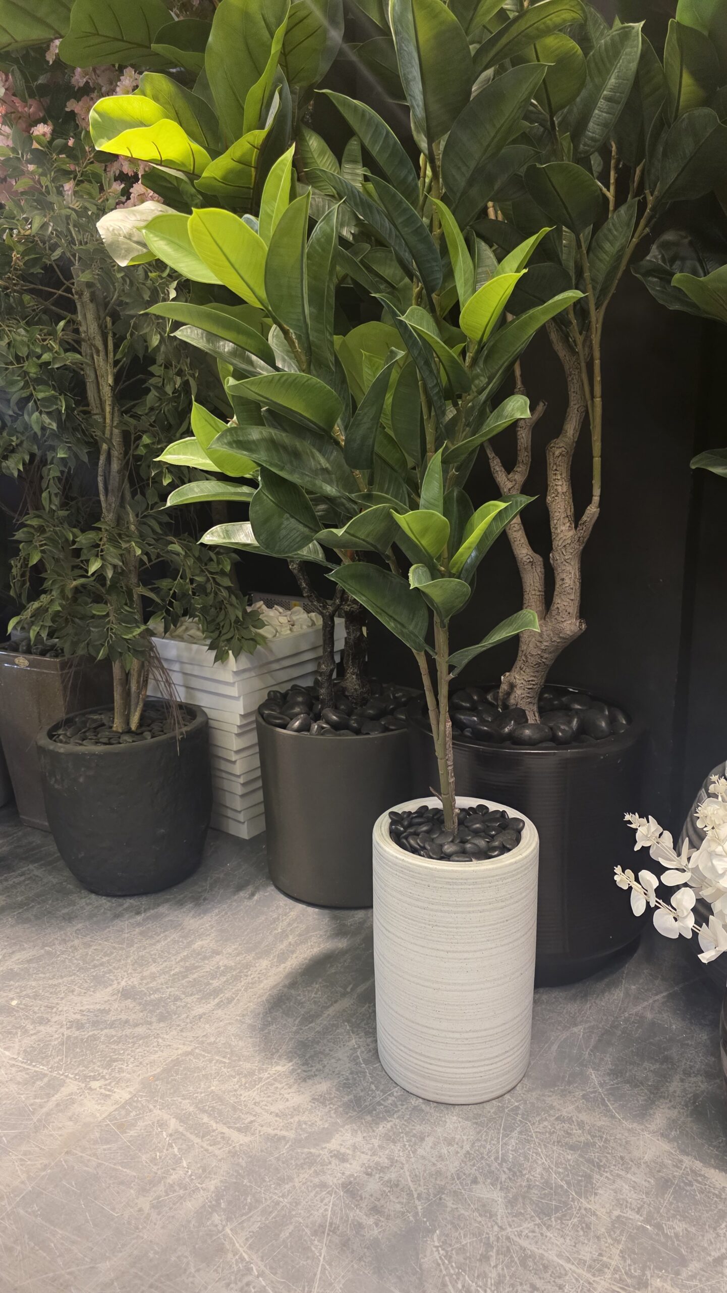 Brushed Gray Cylinder Slim Ceramic - Image 2